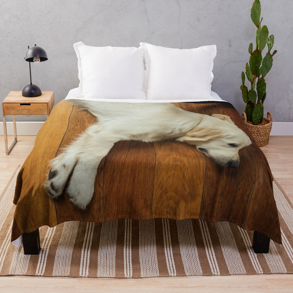 Plush dog blanket for hardwood floors with adorable animal designs