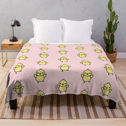 Soft and cuddly chick plush blanket for cozy home decor