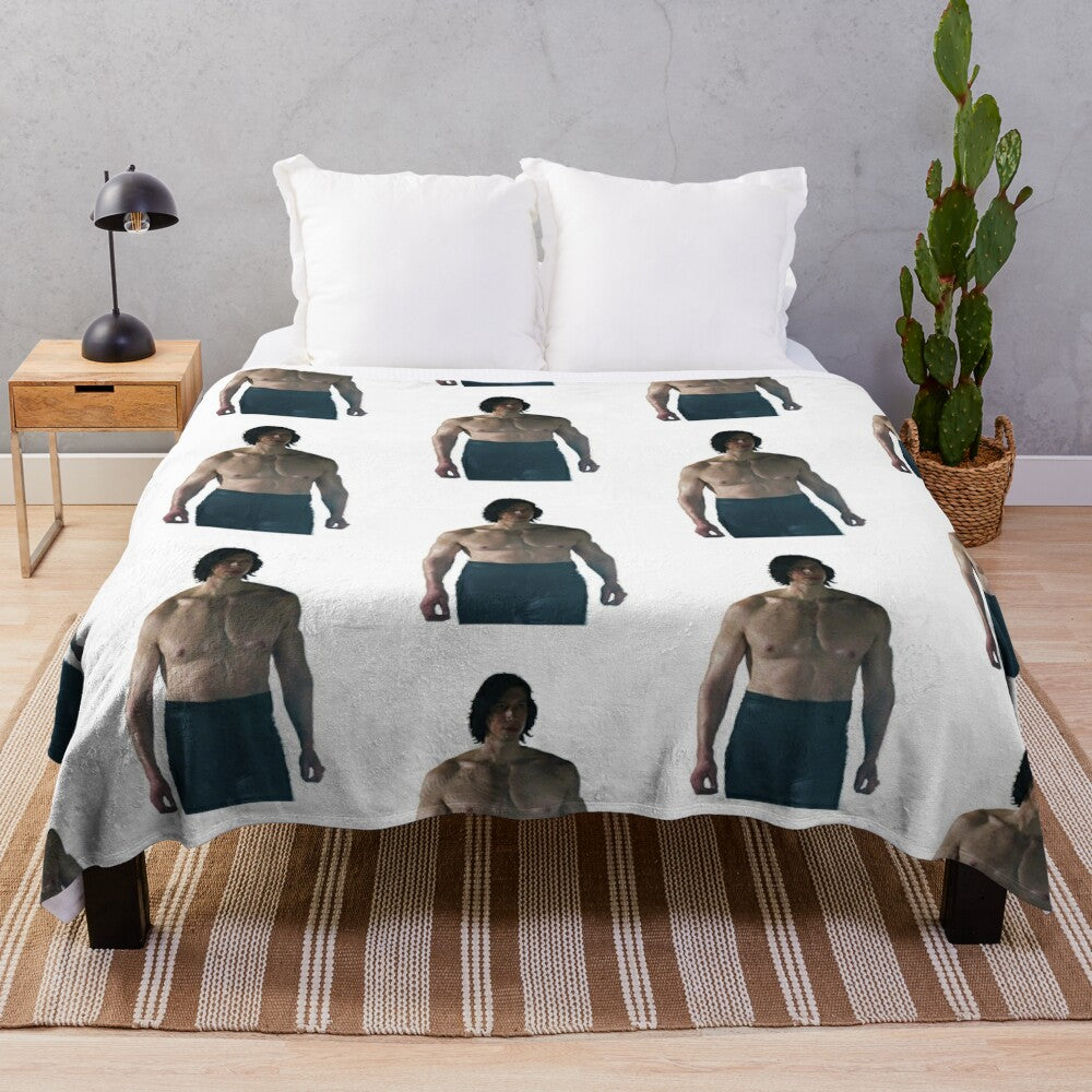 Oversized plush blanket featuring the "Ben Swolo" meme from Star Wars