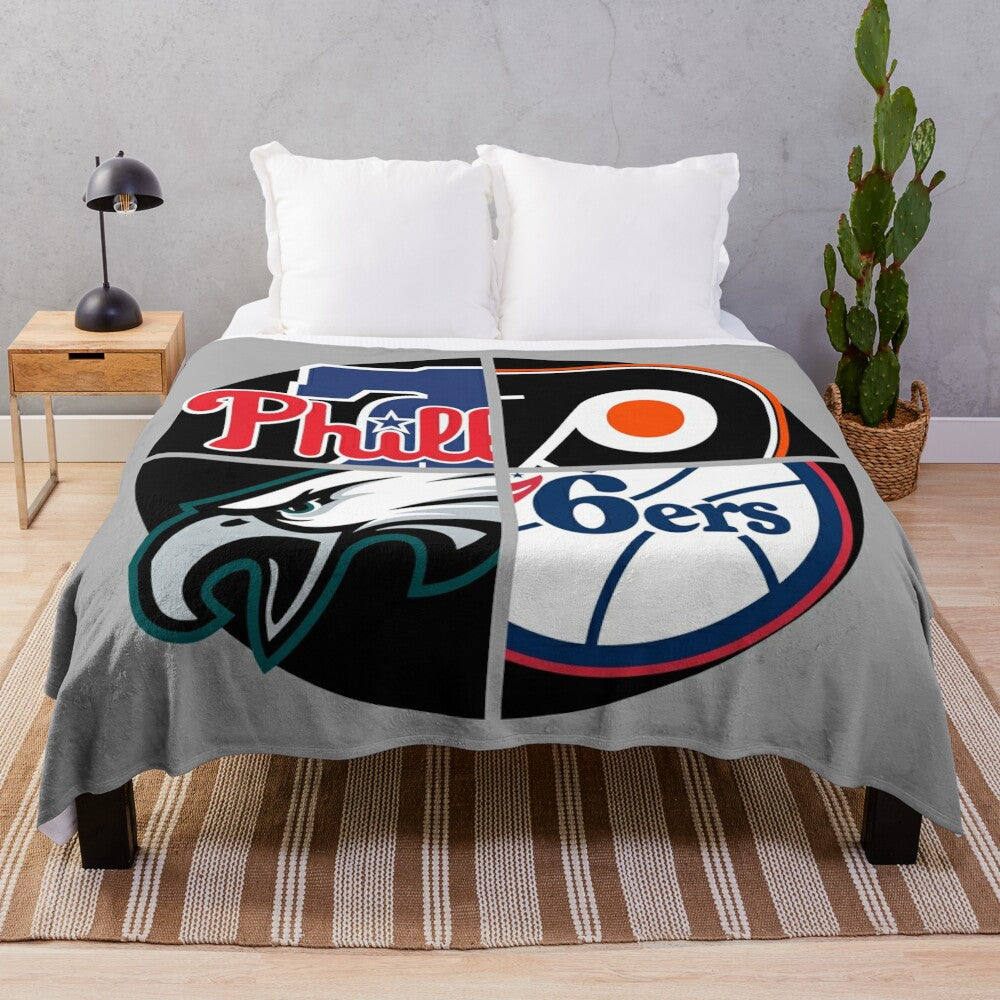 Philadelphia sports-themed plush blanket