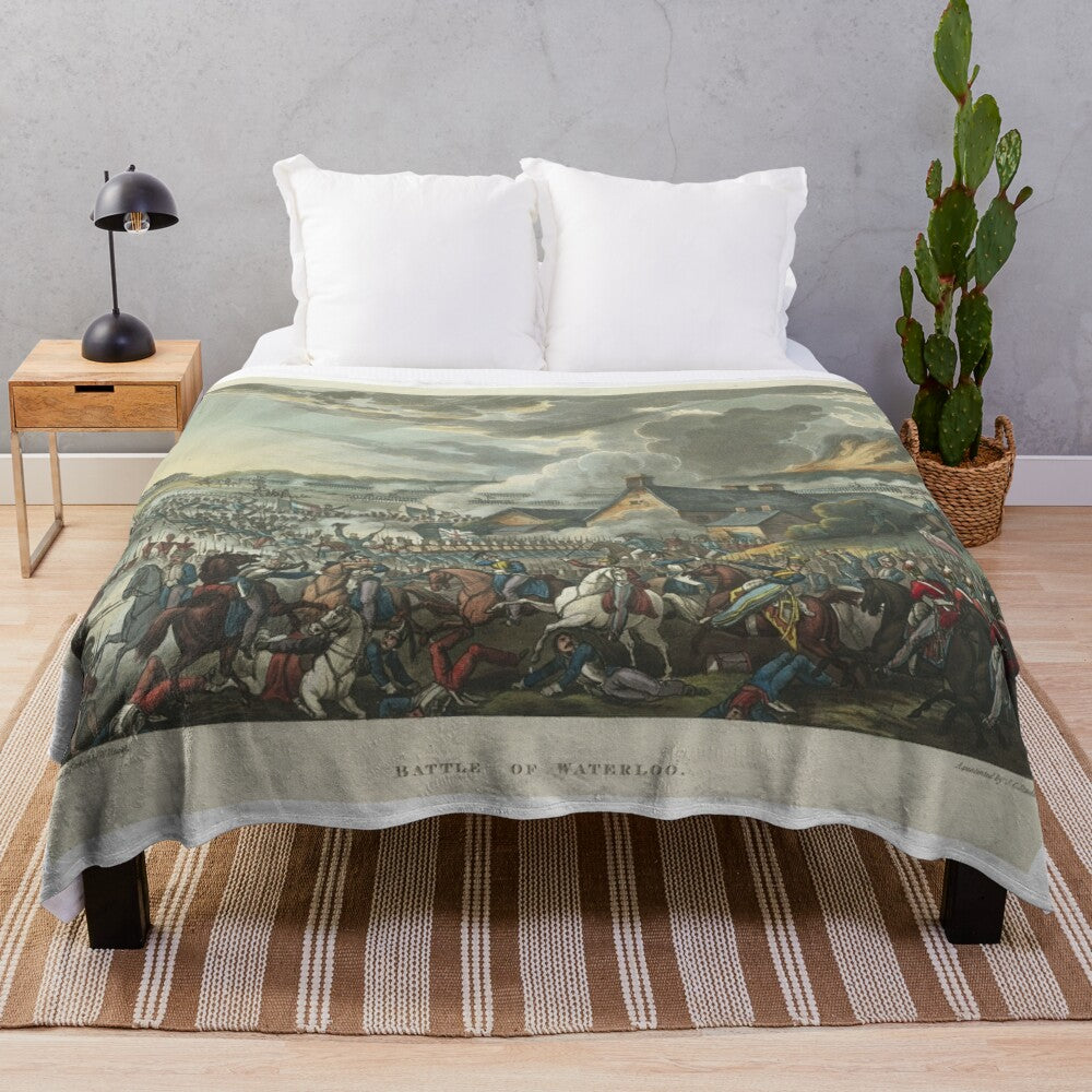 Plush blanket depicting the Battle of Waterloo