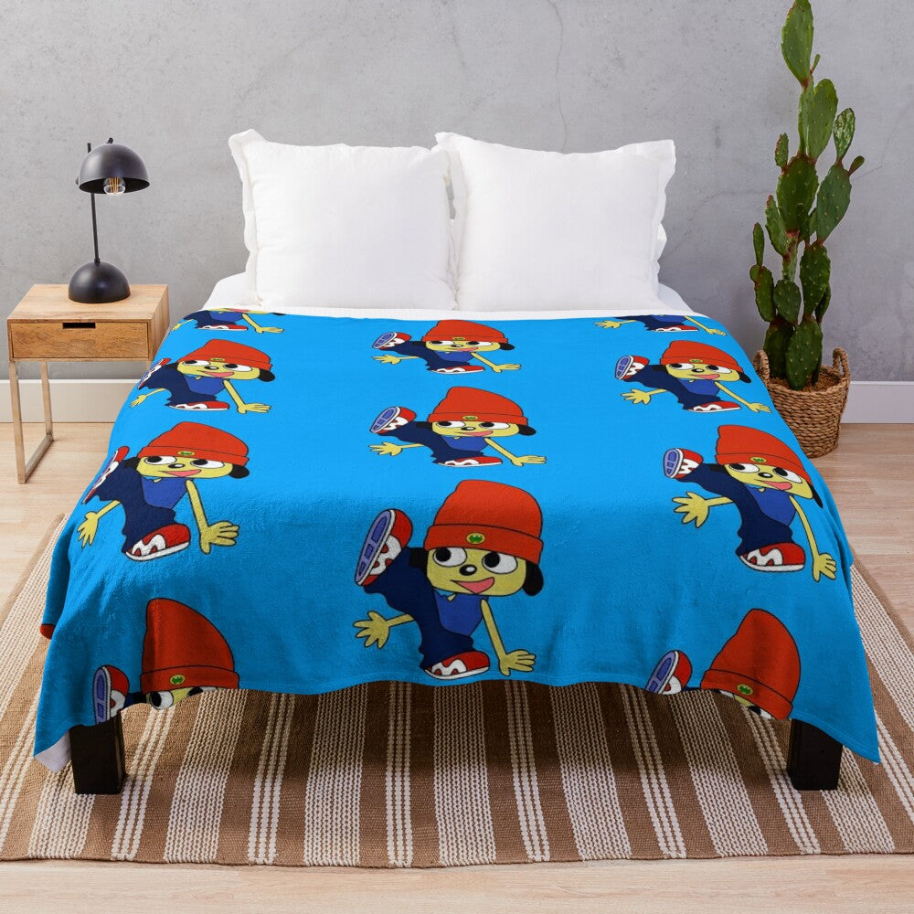 Parappa The Rapper inspired plush blanket