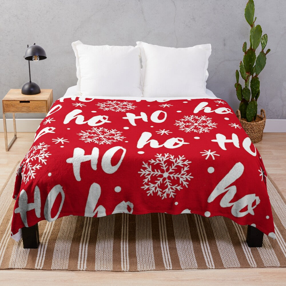 Cozy plush blanket in holiday design