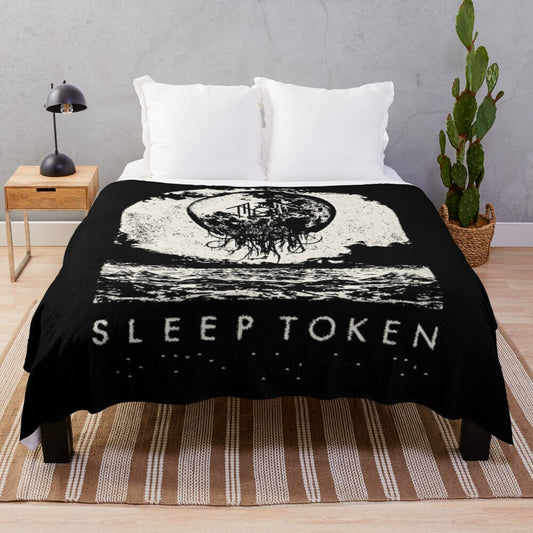 Sleep Token inspired plush blanket with punk rock design