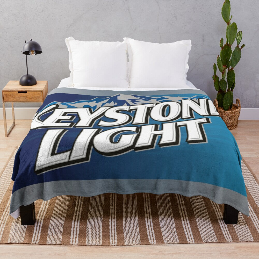 Keystone Light inspired college plush blanket