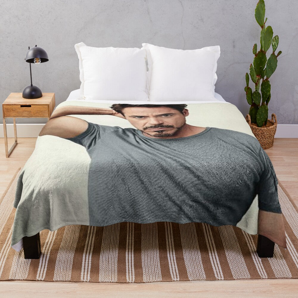 Robert Downey Jr. inspired plush blanket