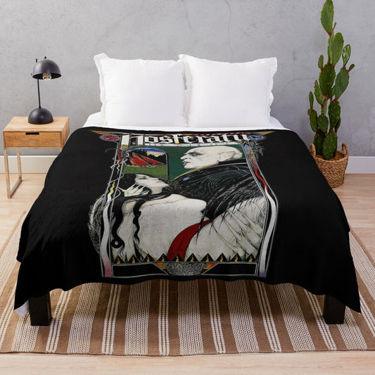 Nosferatu inspired Kinski plush blanket featuring the iconic German horror movie character