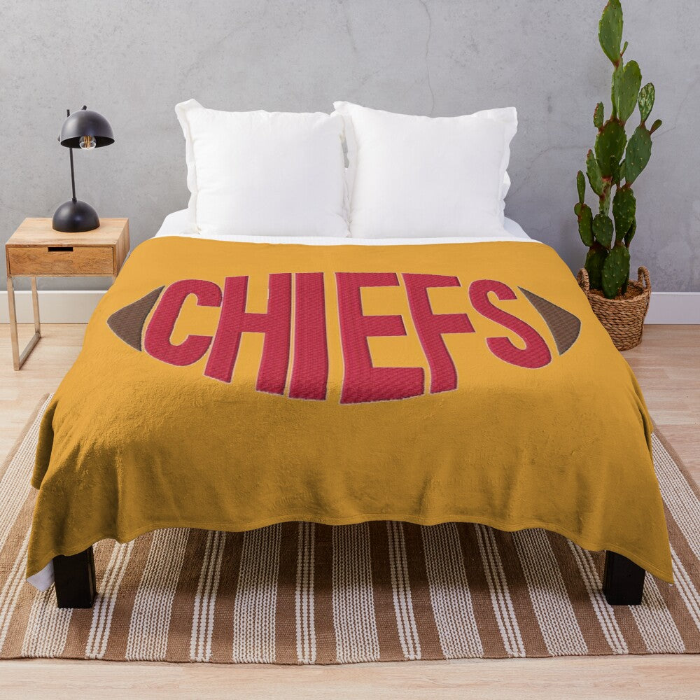 Chiefs Plush Blanket featuring the Kansas City Chiefs logo and team colors