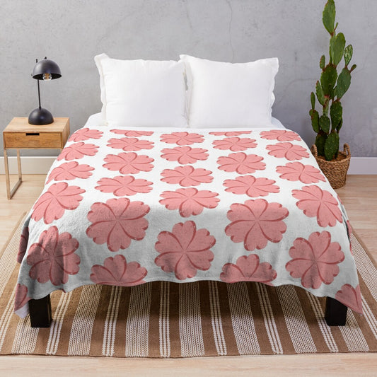 Flower heart spring plush blanket