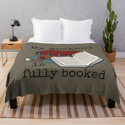 Cozy plush blanket featuring a literature pun design for book lovers