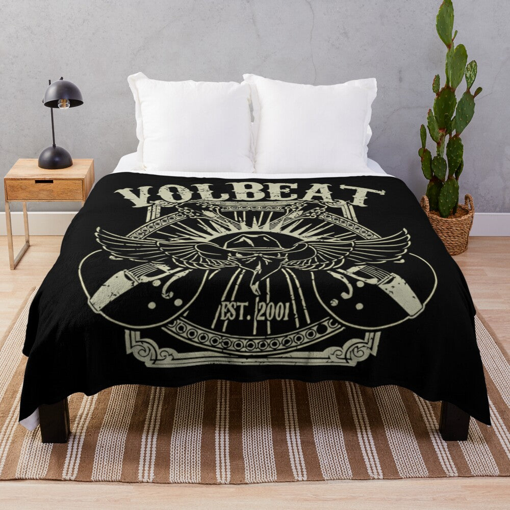 Volbeat inspired plush blanket with the band's logo and album artwork