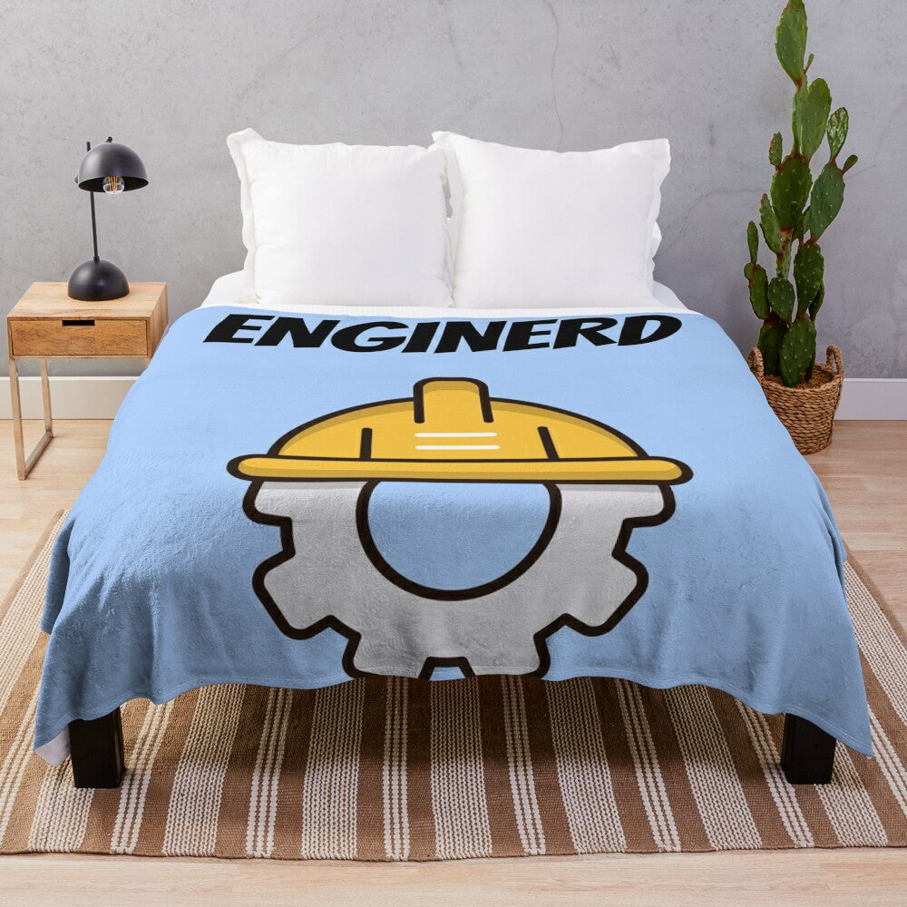 Enginerd plush blanket featuring an engineer design