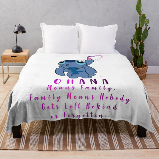 Lilo and Stitch Ohana plush blanket with soft, cozy fabric