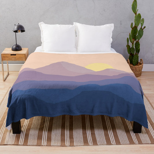 Plush mountain-themed blanket for relaxation and comfort