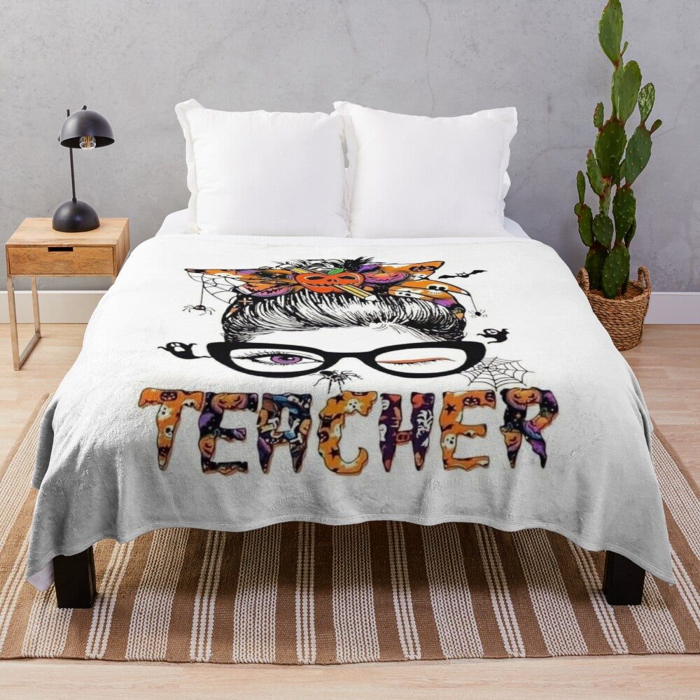 Cozy teacher plush blanket with inspirational design