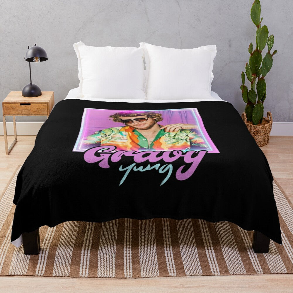 Yung Gravy inspired plush blanket with a vintage-style design