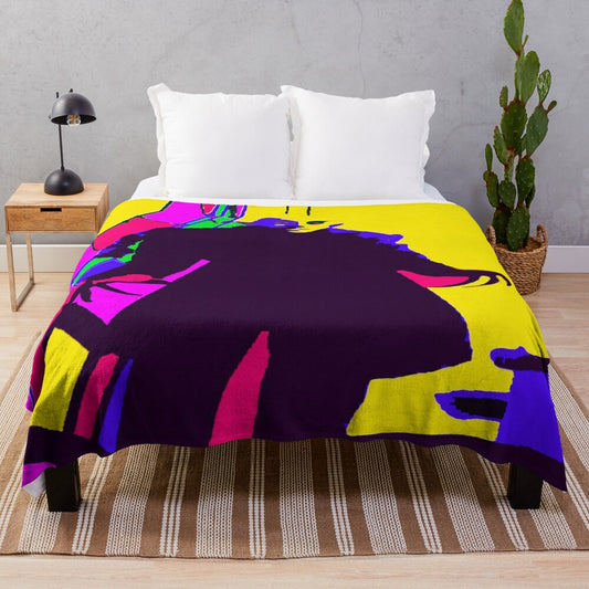 Colorful vampire pop art design on a soft, plush blanket