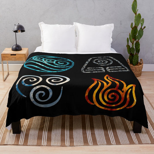 Avatar the Last Airbender element symbols plush blanket