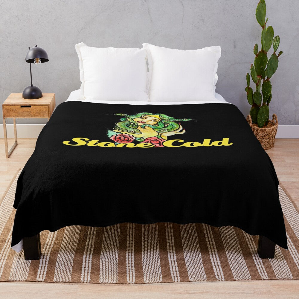 Stone Cold Medusa Plush Blanket with Snakes