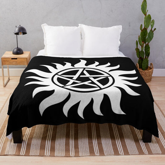 Supernatural-inspired anti-possession sigil plush blanket