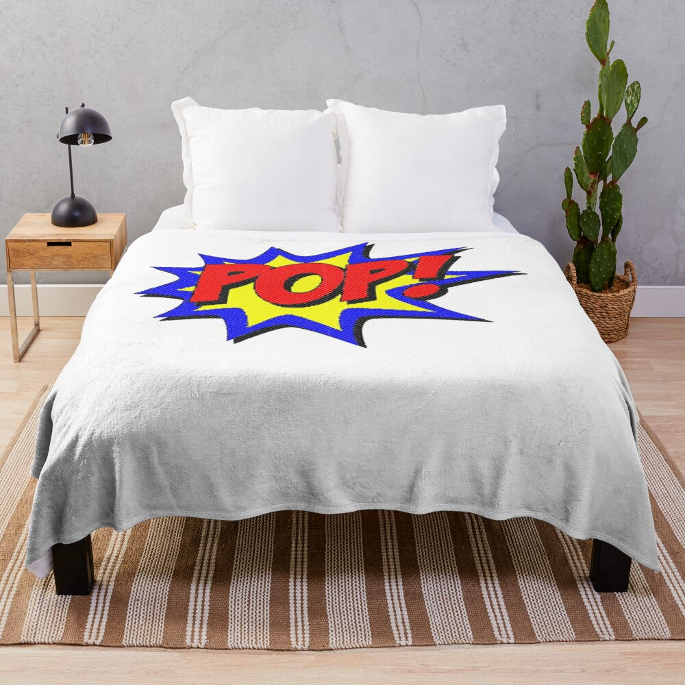 Colorful superhero pop art design plush blanket