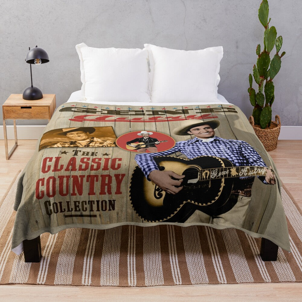 Gene Autry inspired plush blanket featuring the classic country singer