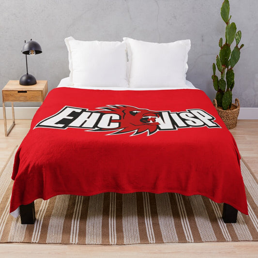 EHC Visp Plush Blanket with Ice Hockey Logo