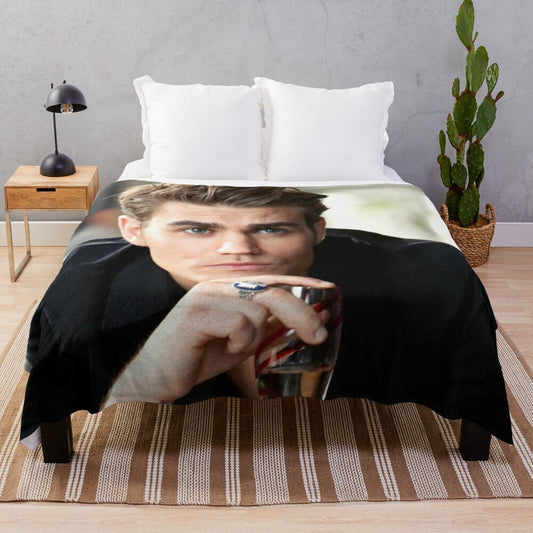 Stefan-inspired plush blanket in a cozy and soft design