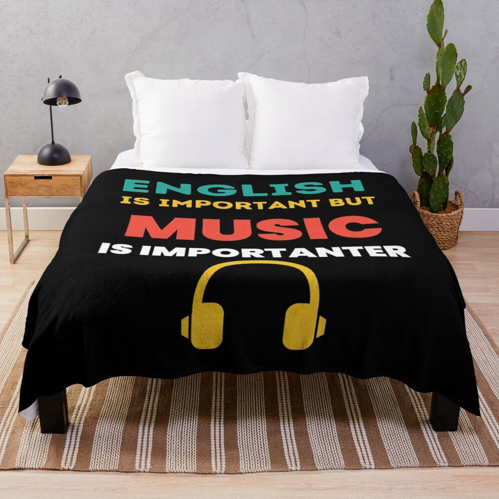 "Importanter" Music Plush Blanket with Funny English Saying