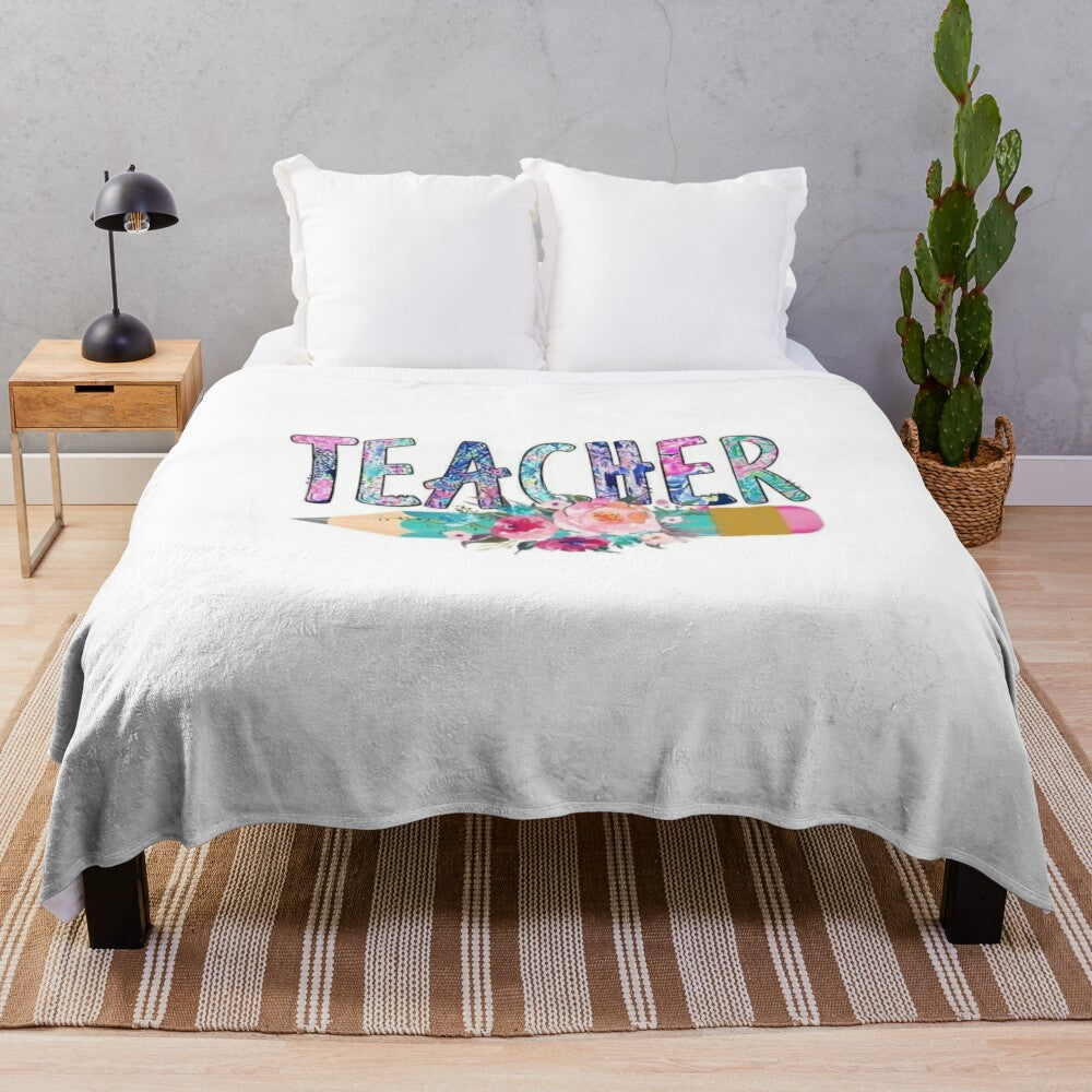 Super teacher plush blanket for classroom decor and inspirational gifts