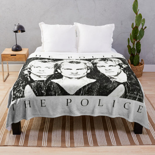 Vintage-inspired movie plush blanket featuring a classic police design