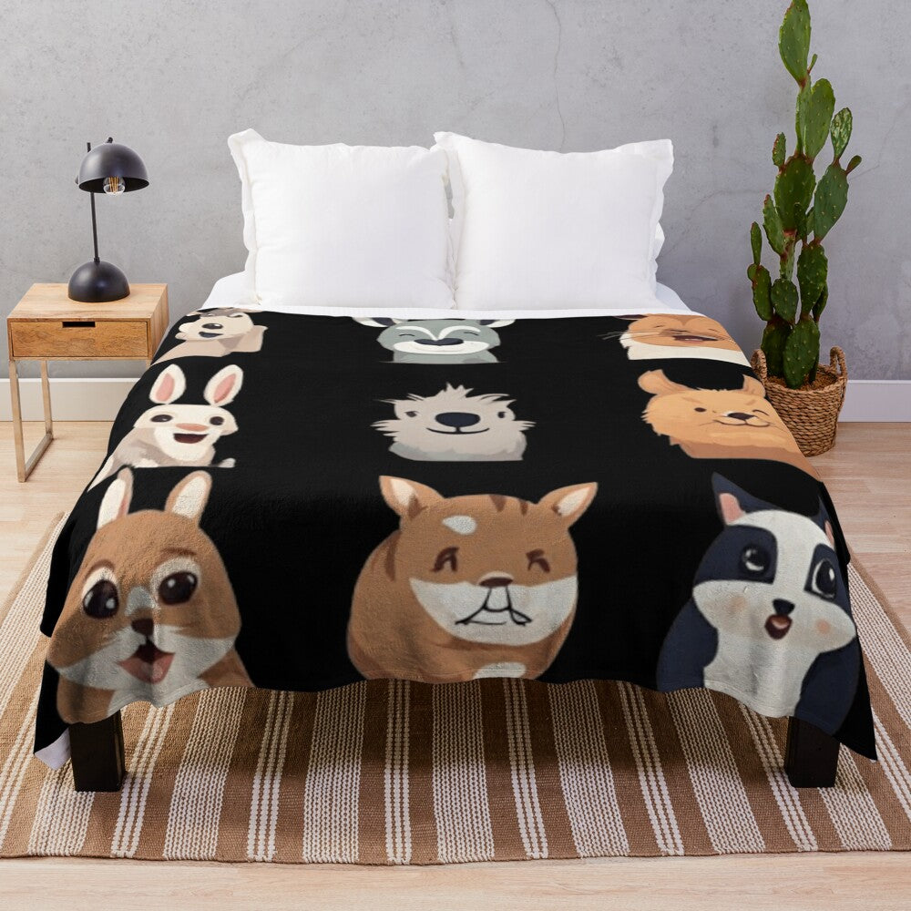 Cute and funny animal design plush blanket