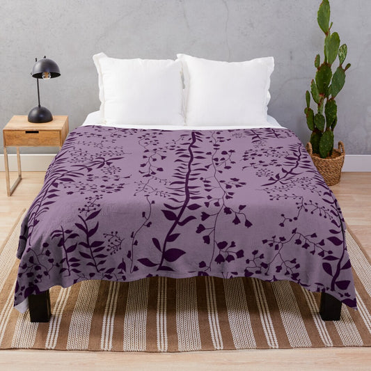 Twilight saga inspired purple floral plush blanket replica of Bella Swan's comforter