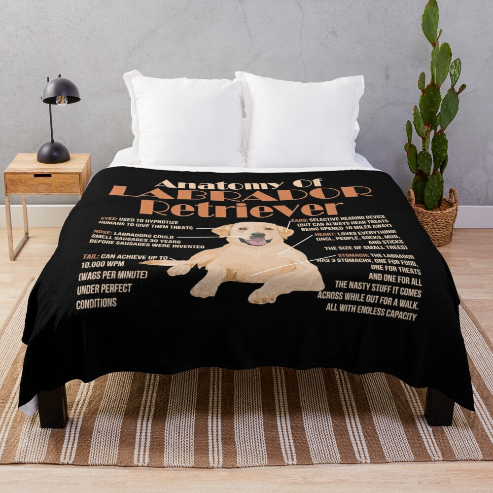 Labrador Retriever plush blanket in various colors