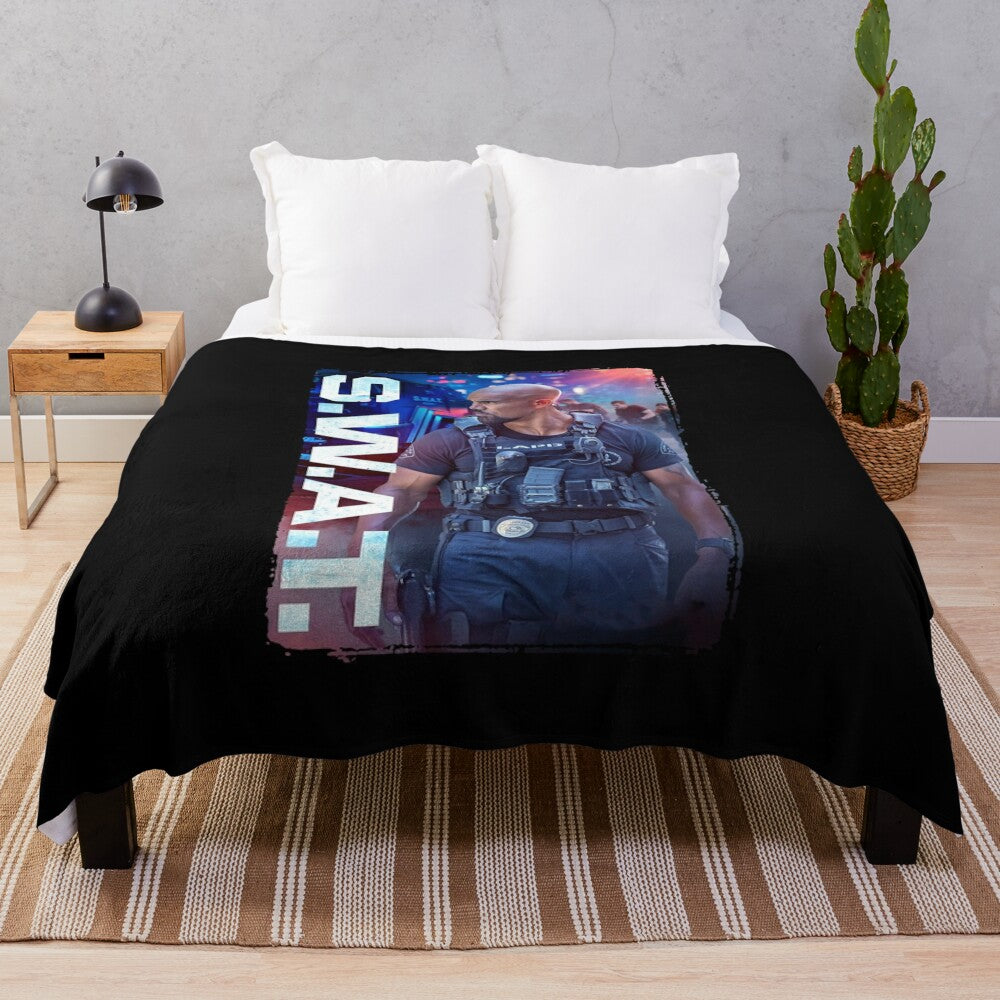 Shemar Moore themed graphic plush blanket