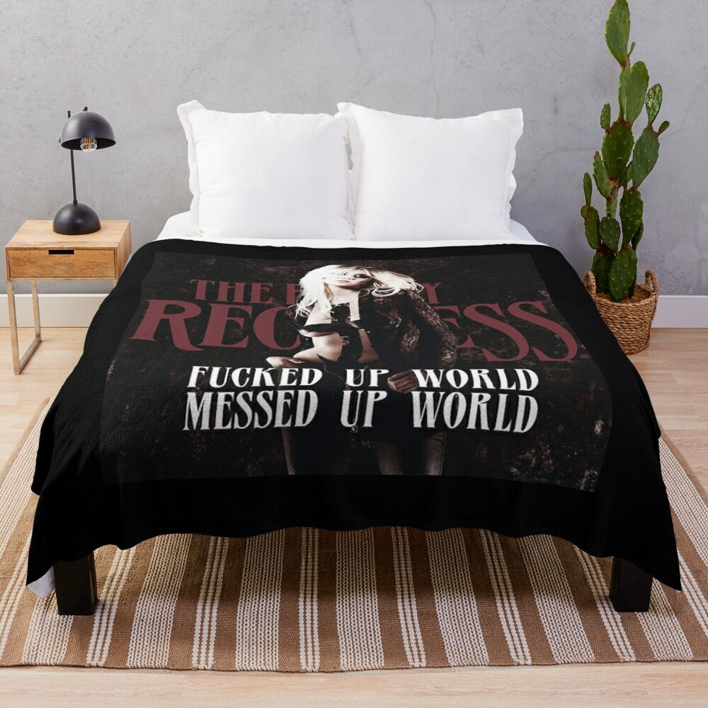 Messed Up World Plush Blanket featuring The Pretty Reckless Inspired Design