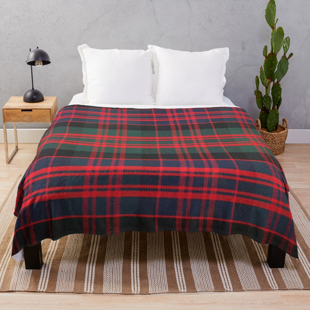 Modern MacDonald plush tartan blanket