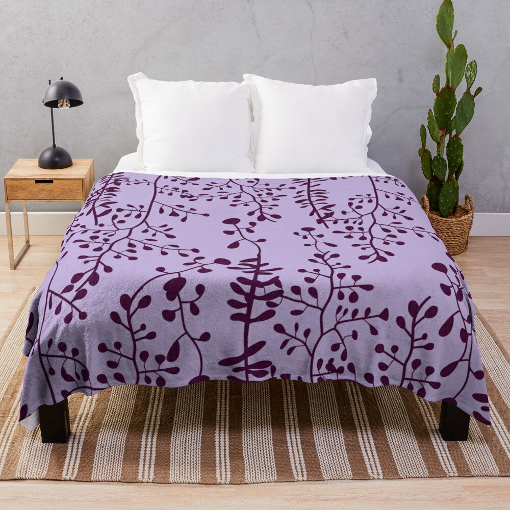 Twilight-inspired plush flower pattern blanket for cozy modern bedroom decor