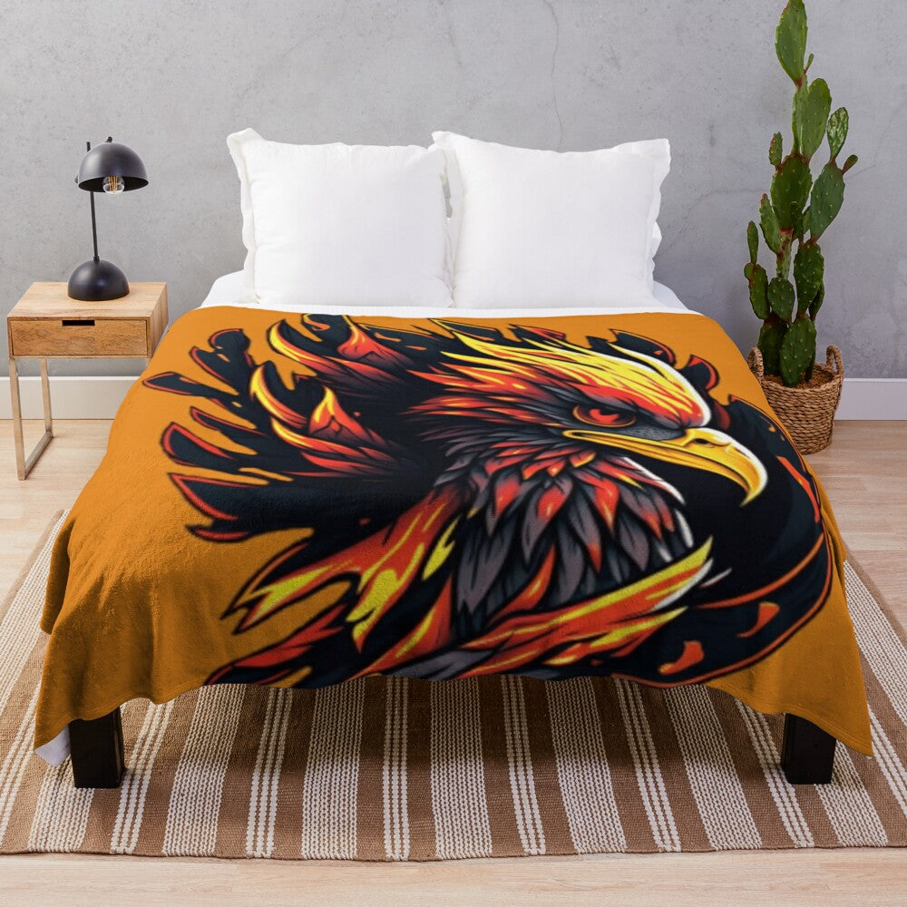 Plush blanket featuring mythical creatures and fantastical beasts