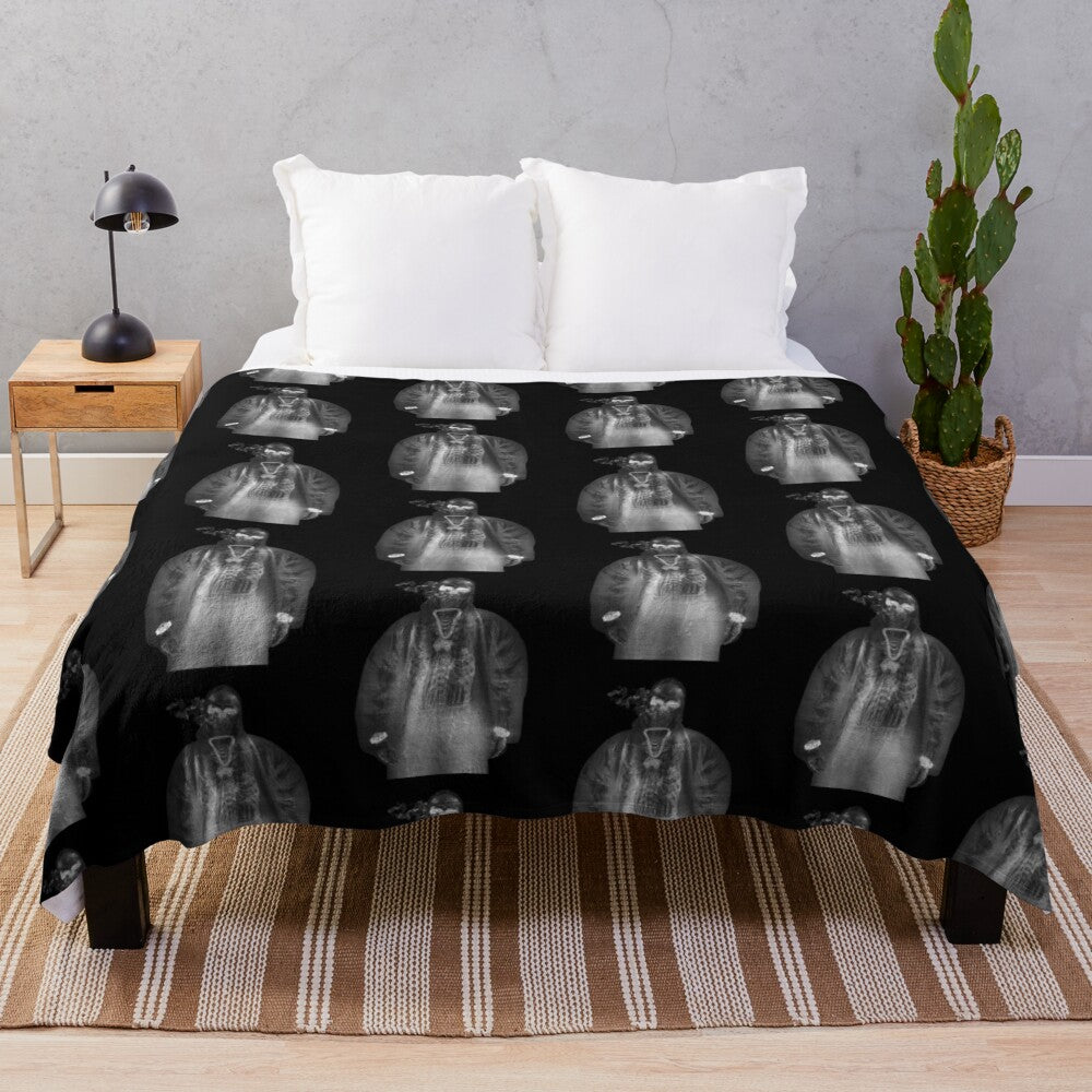 Yeat-inspired Afterlyfe plush blanket with album cover design