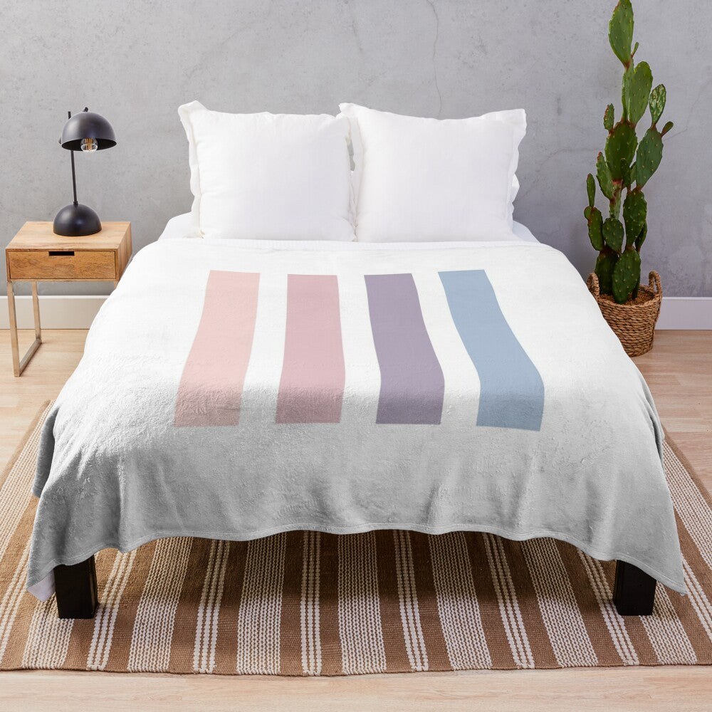 Soft and plush winter pastel colored blanket