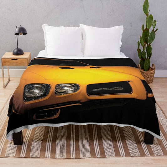 1970 Pontiac GTO Plush Blanket - Muscle Car Inspired Vintage Automotive Design