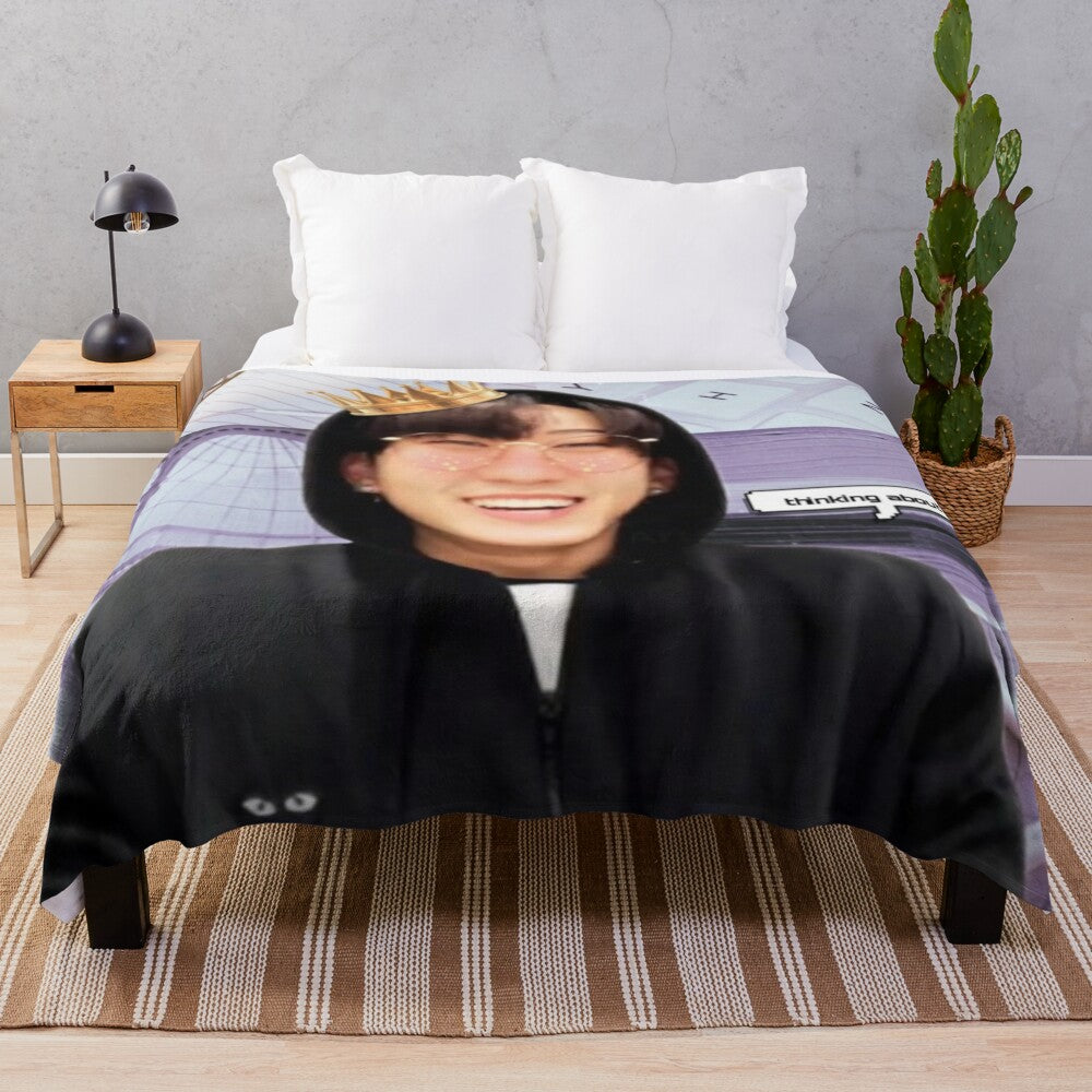 Soft and cuddly plush blanket featuring Stray Kids member Changbin