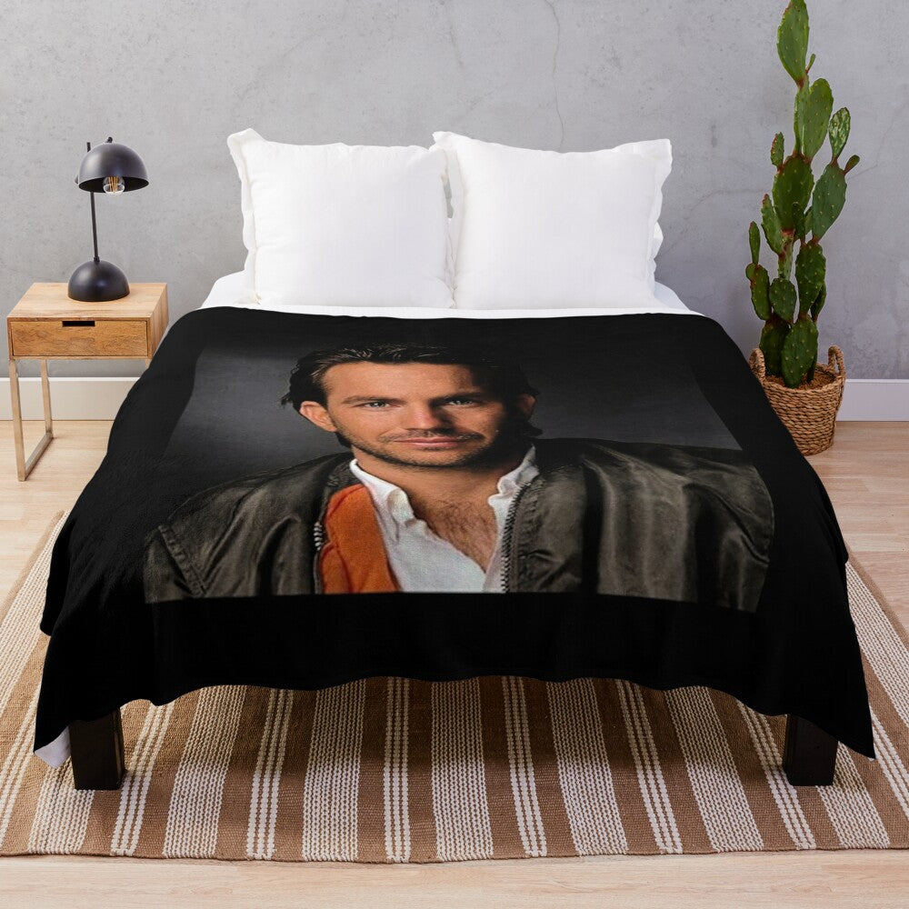 Kevin Costner Portrait Plush Blanket