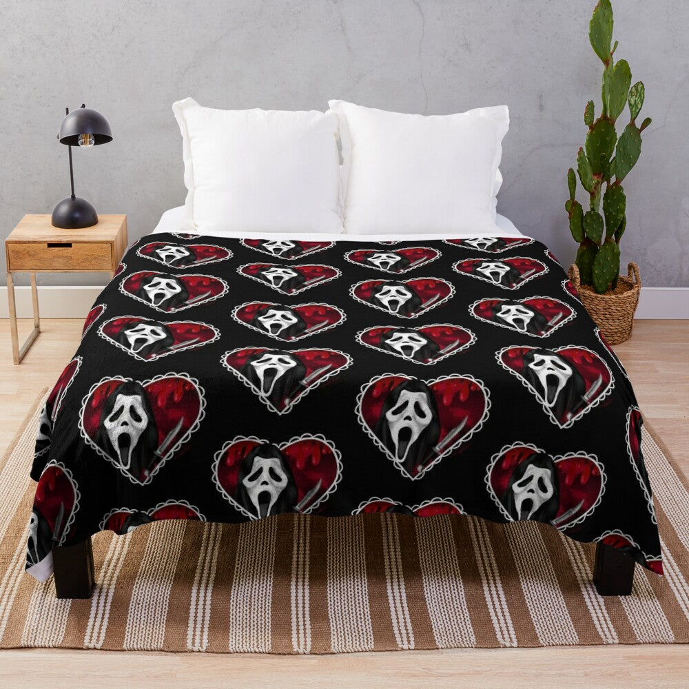 Ghostface Heart Plush Blanket