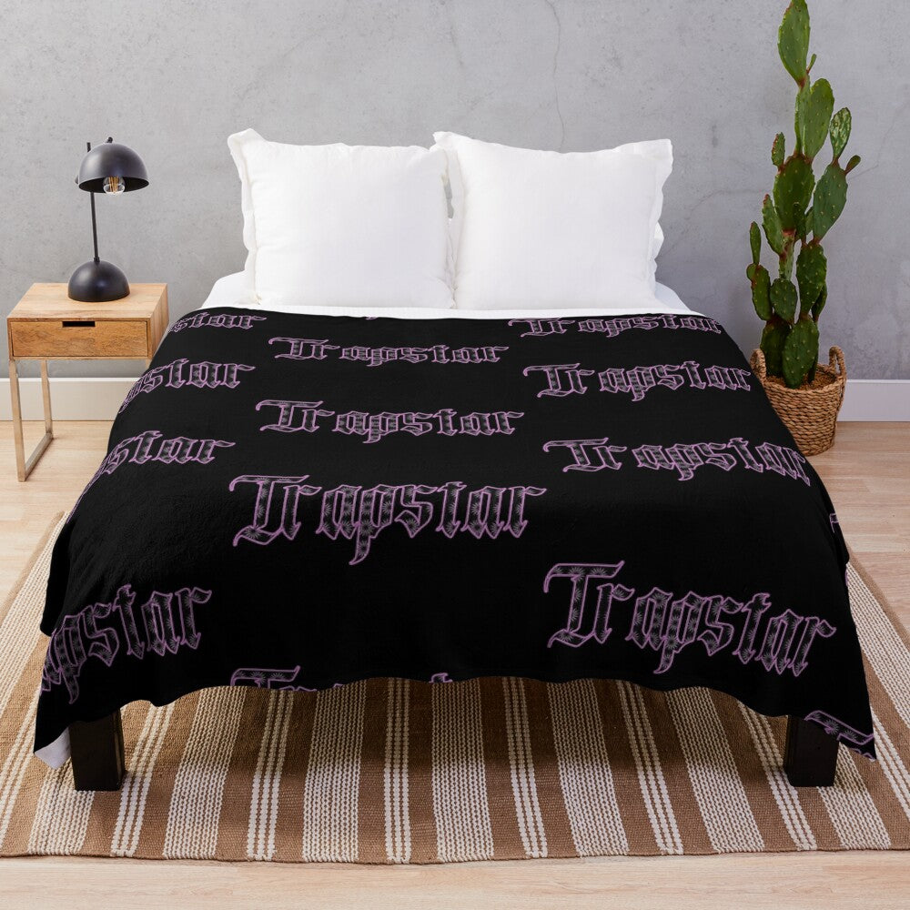 Soft and cozy plush blanket with Trapstar-inspired design