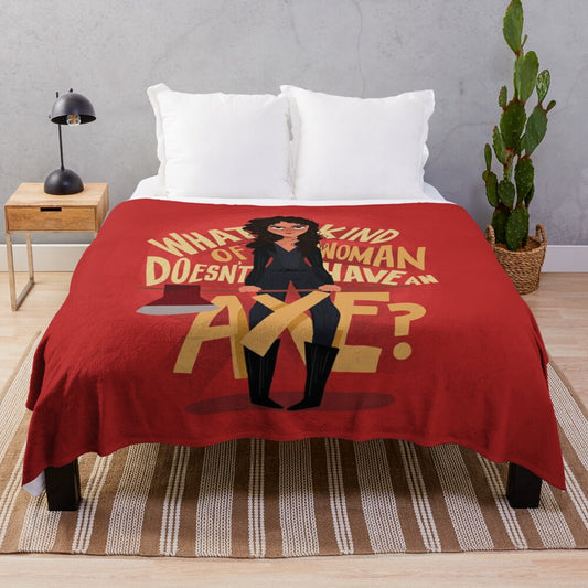 Axe inspired plush blanket featuring pop culture themed typography and hand lettering design