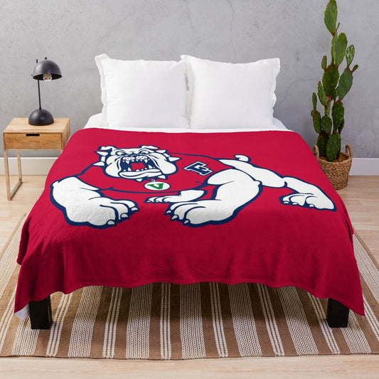 Plush blanket with sports team logo design