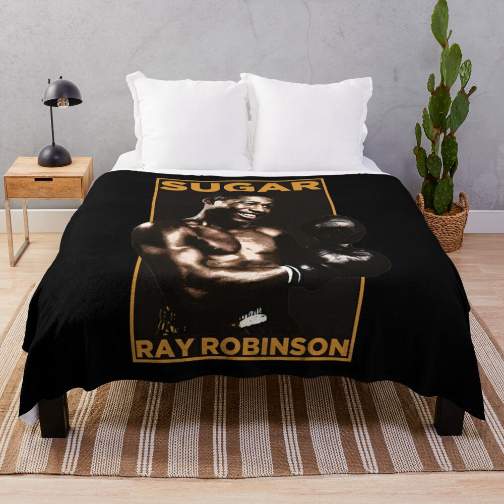 Sugar Ray Robinson Inspired Plush Blanket