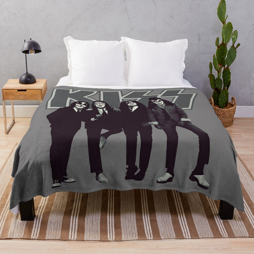 Kiss the Band Plush Blanket featuring the iconic Kiss band logo